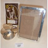 Silver photo frame and Capstan inkwell - both hallmarked