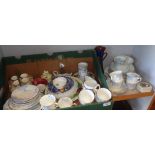 Edwardian blue and white tea service and other china