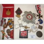Iron Cross, East German Service medal in its original presentation case, with other British military