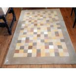 Floor rug with geometric squares pattern, 6' x 3'.6"