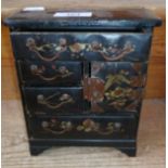 Japanese lacquered mini chest