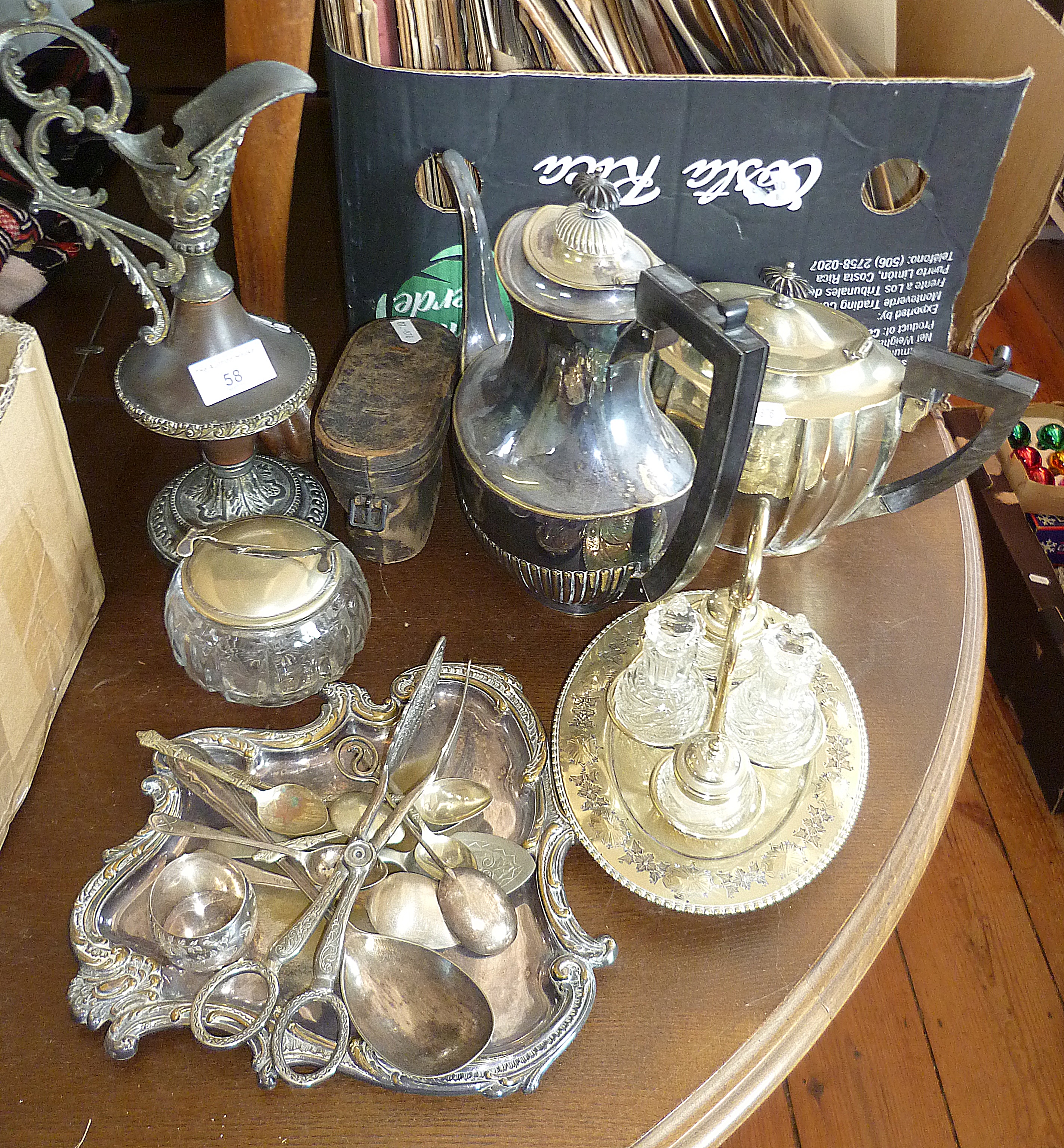 Assorted silver plated pieces