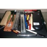 Assorted vintage fountain pens, inc. Parker, pens and pencils