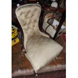 Victorian spoonback upholstered nursing chair