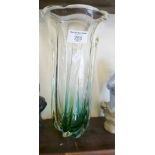 Vintage Japanese Sanyu "Fantasy" glass vase, 10" tall