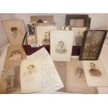 Old cabinet cards, photographs, letters, greeting cards and other ephemera