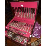 Large canteen of Kings Pattern cutlery made by Slack & Barlow, inc. extras - steak knives,