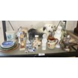 Assorted china and glass including Hummel figures and others
