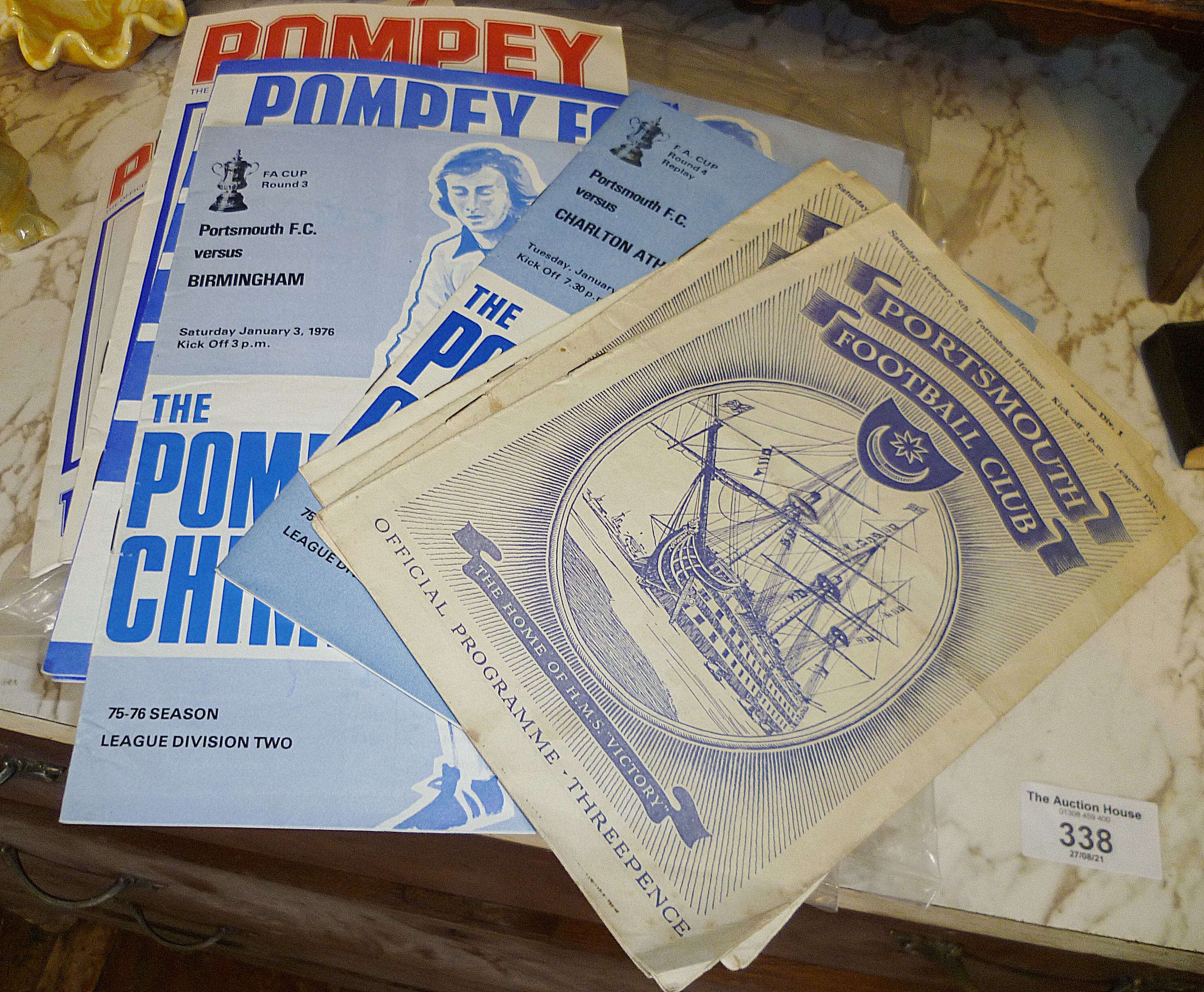 Large quantity of Portsmouth Football Club programmes (approx. 90), mainly 1970's - a few 1950's