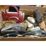 Vintage clothing: Assorted vintage handbags and clutch bags
