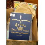 Schoolboy stamp albums and loose stamps