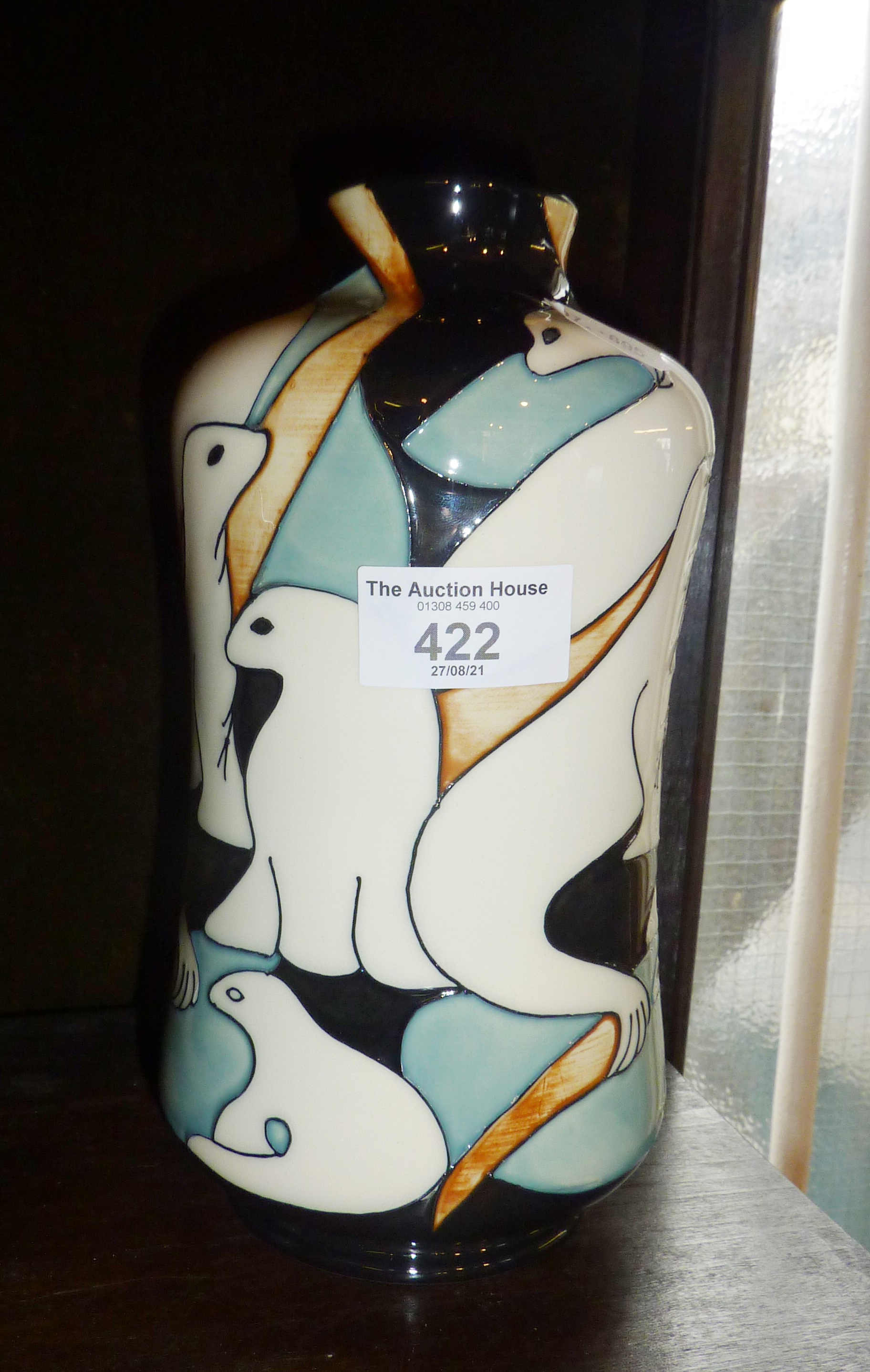 Moorcroft vase "Pole to Pole" of Seals 2007 pattern, 8.5" tall