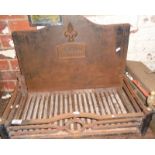 Cast iron fire grate and fire back made by The Forge, Bridport