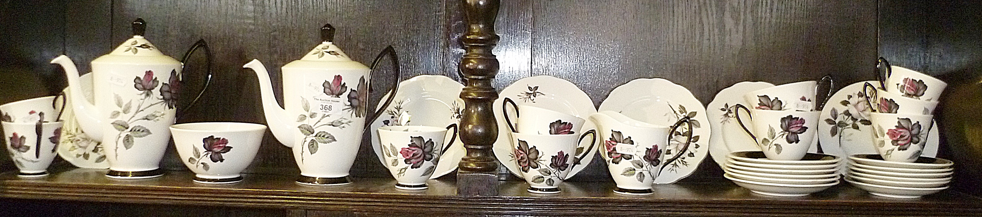 Royal Albert china tea set in the Masquerade pattern (couple of hairlines)