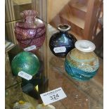 A small Gozo glass vase and 3 others