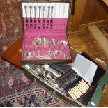 Large quantity of silver-plated cutlery, inc. boxed sets and a part canteen of Oneida flatware