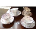 Six 19th c. lustre ware cups and saucers