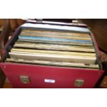 Case of jazz vinyl LP's