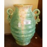 Large Beswick ware two-handled vase, 12" tall