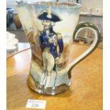 Rare Royal Doulton series ware Admiral Lord Nelson jug, 7" high, some crazing to base