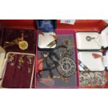 Assorted vintage costume jewellery including Sterling silver necklaces, earrings etc