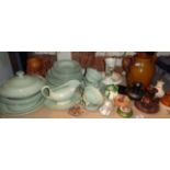 Spode Flemish green dinner service and other pottery