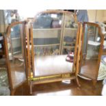 Mahogany three fold dressing table mirror