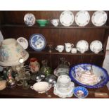A dresserful of china and glass, etc.