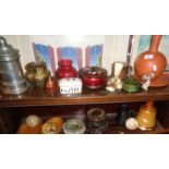 Two shelves of miscellaneous china, etc.