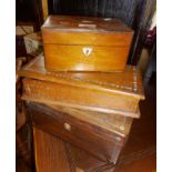 Three wooden jewellery boxes