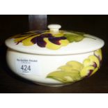 Moorcroft lidded bowl, 7" diameter