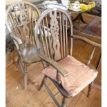 Two wheelback carver chairs