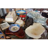 Assorted china inc. tureens, cheese dish, a Shelley bowl and a Victorian nodding barrister