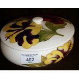 Moorcroft lidded bowl, 7" diameter