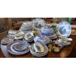 Extensive blue and white dinner service, inc. two Spode Italian tureens