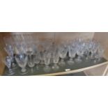 Collection of assorted cut glass wine glasses