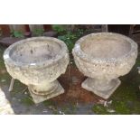 Pair of stonework urns