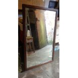 Wall mirror with inlaid mahogany frame