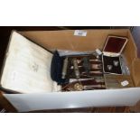 Mappin & Webb cased cake forks, two police whistles, etc.