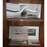 Collection of large black and white photos of BOAC airliners, c. 1960's