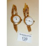 Two 9ct gold wrist watches, both with 9ct gold bracelets, total weight approx. 46g