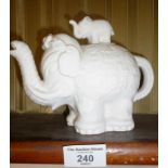 Chinese style white glazed elephant teapot