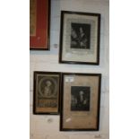 Engravings of Samuel, First Viscount Hood, George Lord Rodney and Admiral Boscawen