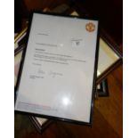 Signed letter with greetings from Sir Alex Ferguson and signed and dedicated photographs of Dale