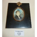 19th c. miniature portrait of a gentleman