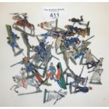 Assorted tin soldiers (flats) and figures