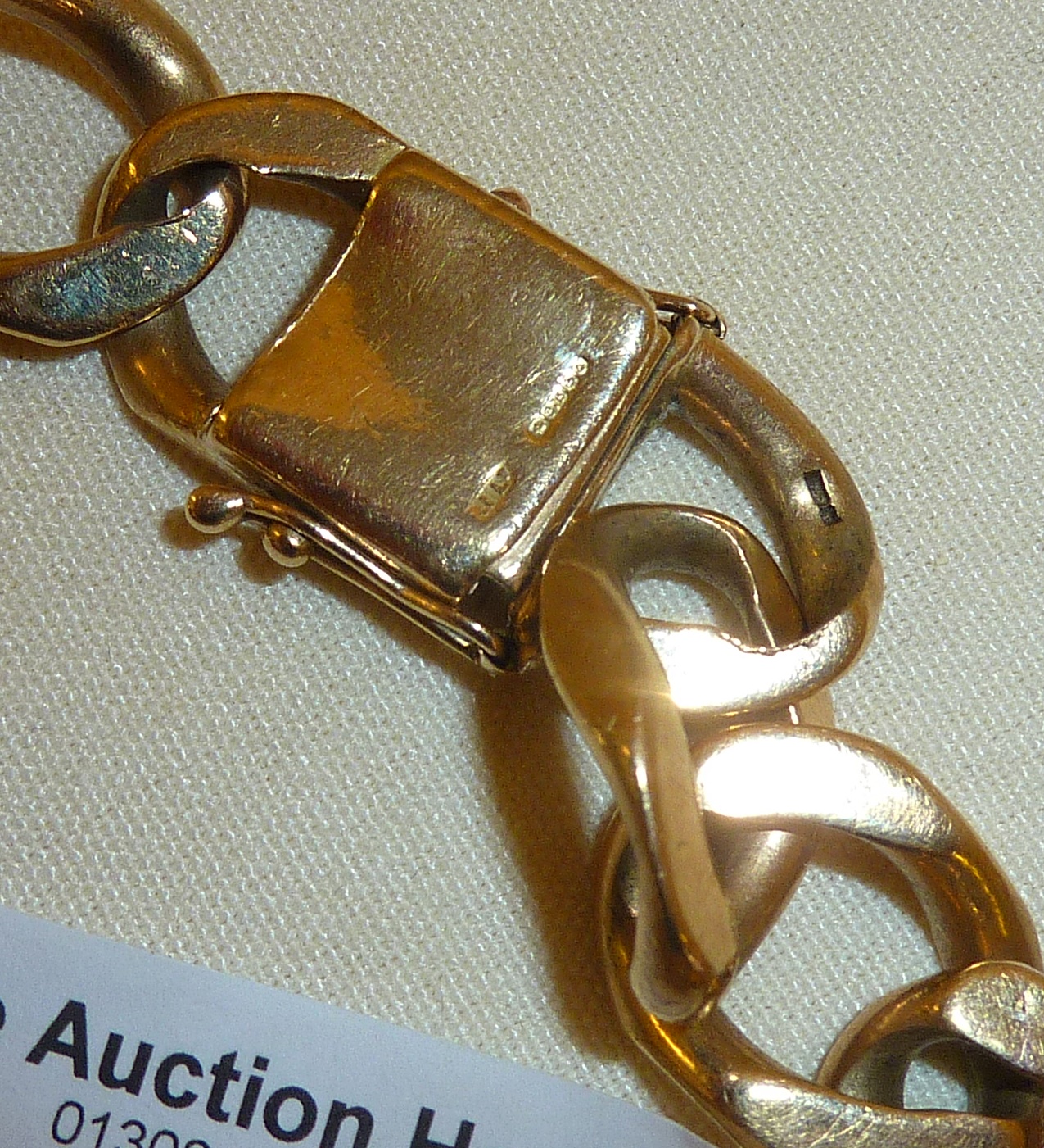 Heavy 9ct gold curb bracelet, approx. 64g. - Image 2 of 2