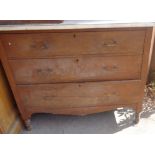 Chest of three drawers with formica top
