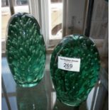 Two Nailsea green glass dumps