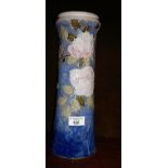 Royal Doulton stoneware vase with tube lined floral decoration by Maud Bowden, 13" tall